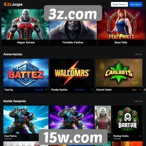 Principais categorias de jogos disponíveis em 3z.com
